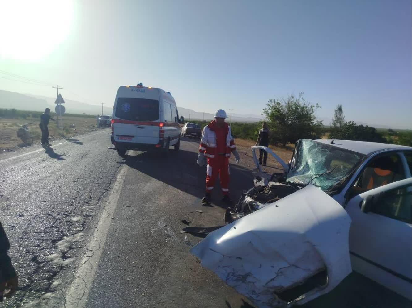 ۷ مصدوم و یک فوتی بر اثر تصادف تیبا با پژو۲۰۶ در جاده بختگان ـ نیریز