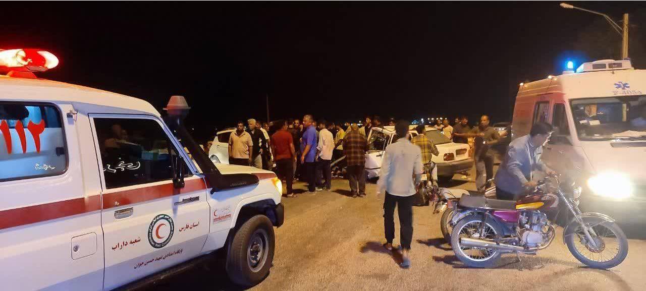 ۵ مصدوم بر اثر تصادف سواری چانگان و پراید در جاده داراب